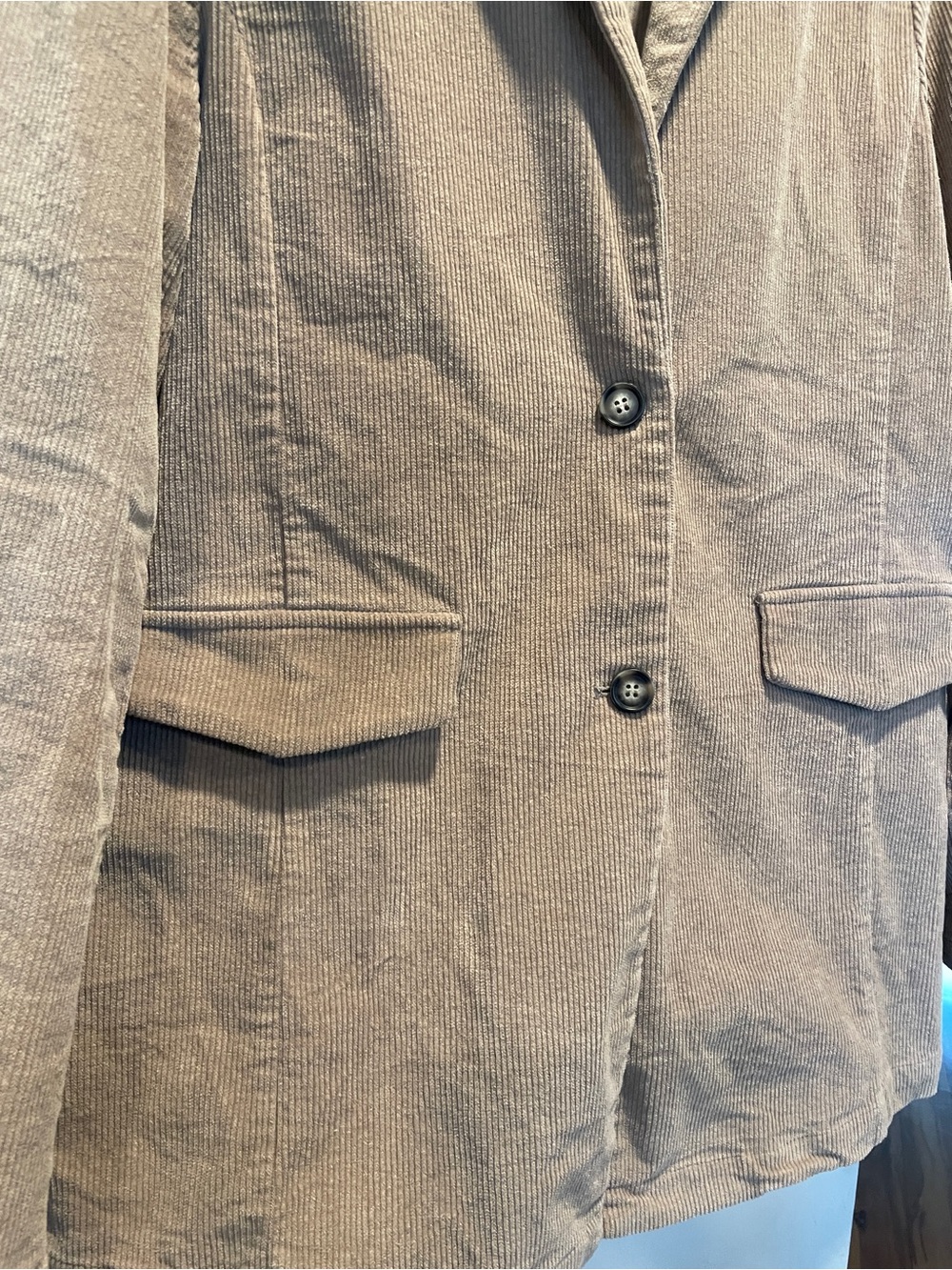 Altar'd State Taupe Corduroy Blazer women’s size L - Picture 4 of 5